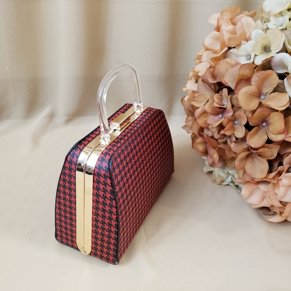 C Est.1946 mini Houndstooth handbag radiant red - Picture 6 of 16